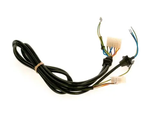 Kabel mit mehreren Anschlüssen von Bosch, geeignet für den Anschluss von Pumpen oder Gebläsen, mit verschiedenen farbcodierten Drähten.
